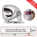 P12 Mini Label Maker Machine with Tape Bluetooth Label Printer Handheld Sticker Multiple Templates Font Inkless Sticker Maker