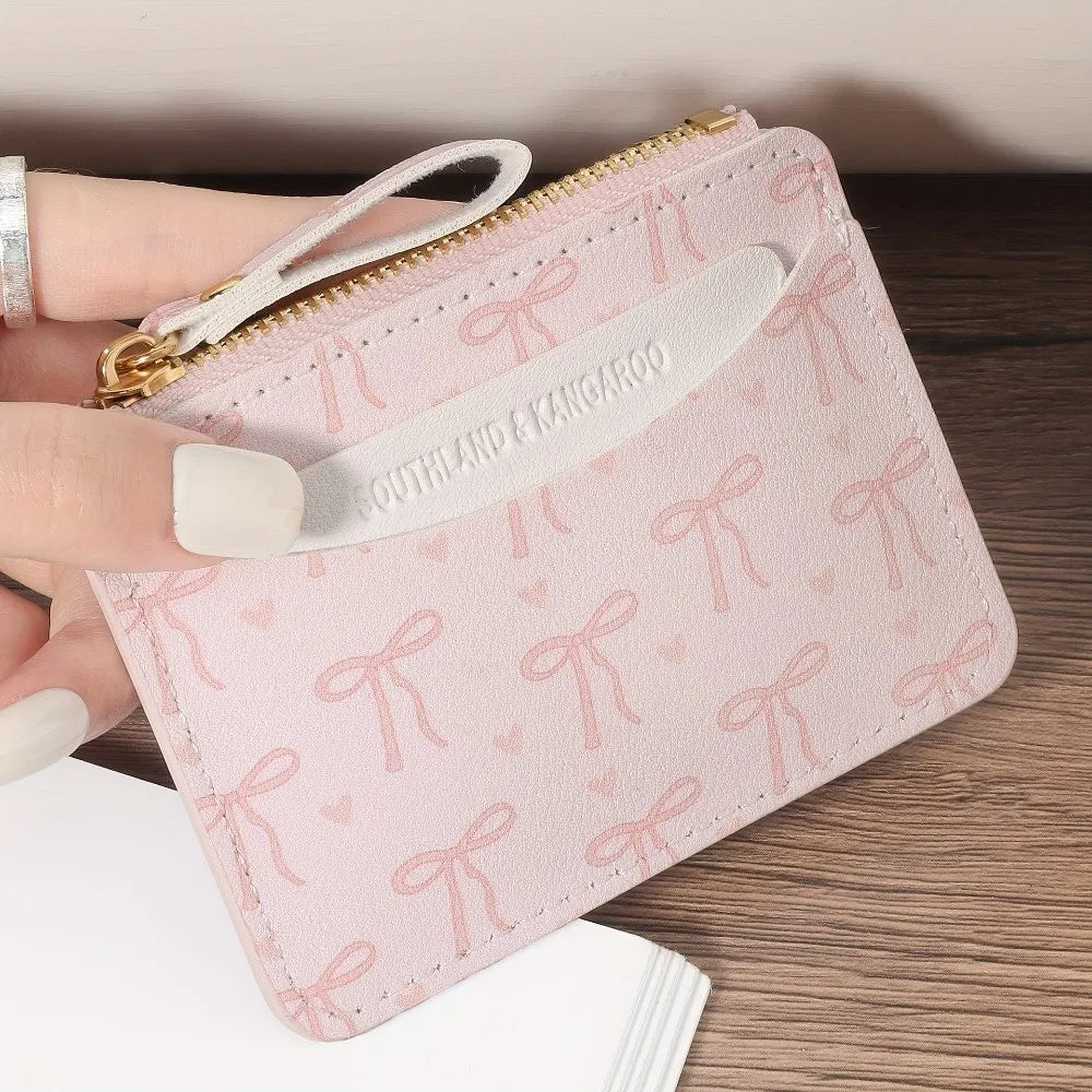 Fashion PVC Credit Card Holder Roomy Small Card Case Lightweight Slim Coin Purse for Women Girls