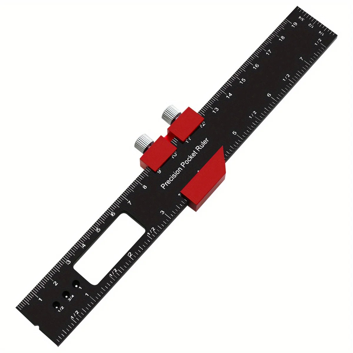 Woodworking Pocket Ruler Aluminum Alloy T-Type Scribing Square Layout Tool,  Accurate Slide Ruler Inch And Metric Measurements
