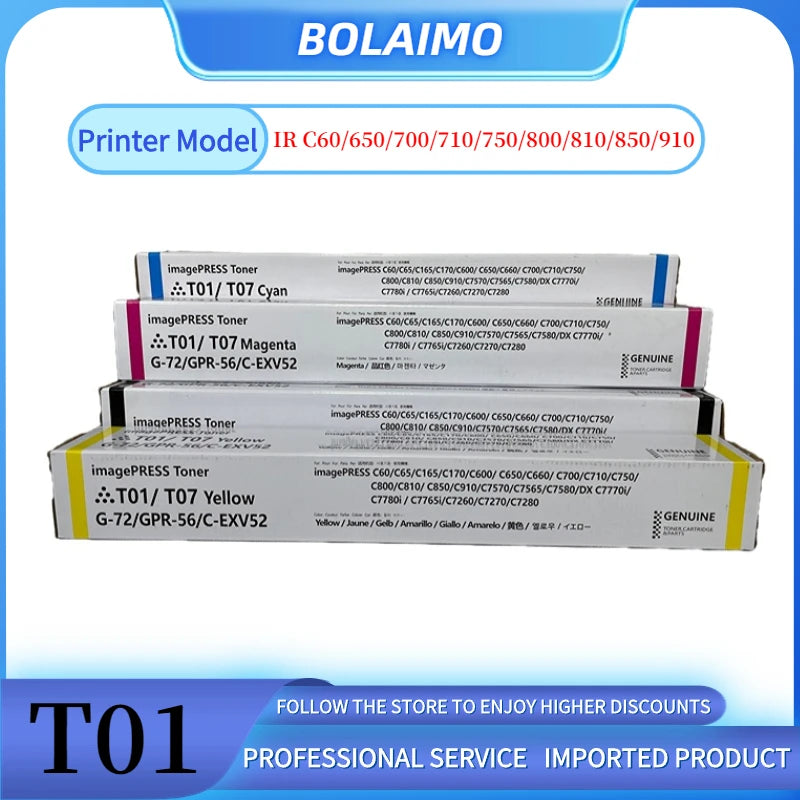 Can T01 T07 Toner Cartridge for Canon IR C60 C650 C700 C710 C750 C800 C810 C850 C910 Japan Compatible Copier Toner