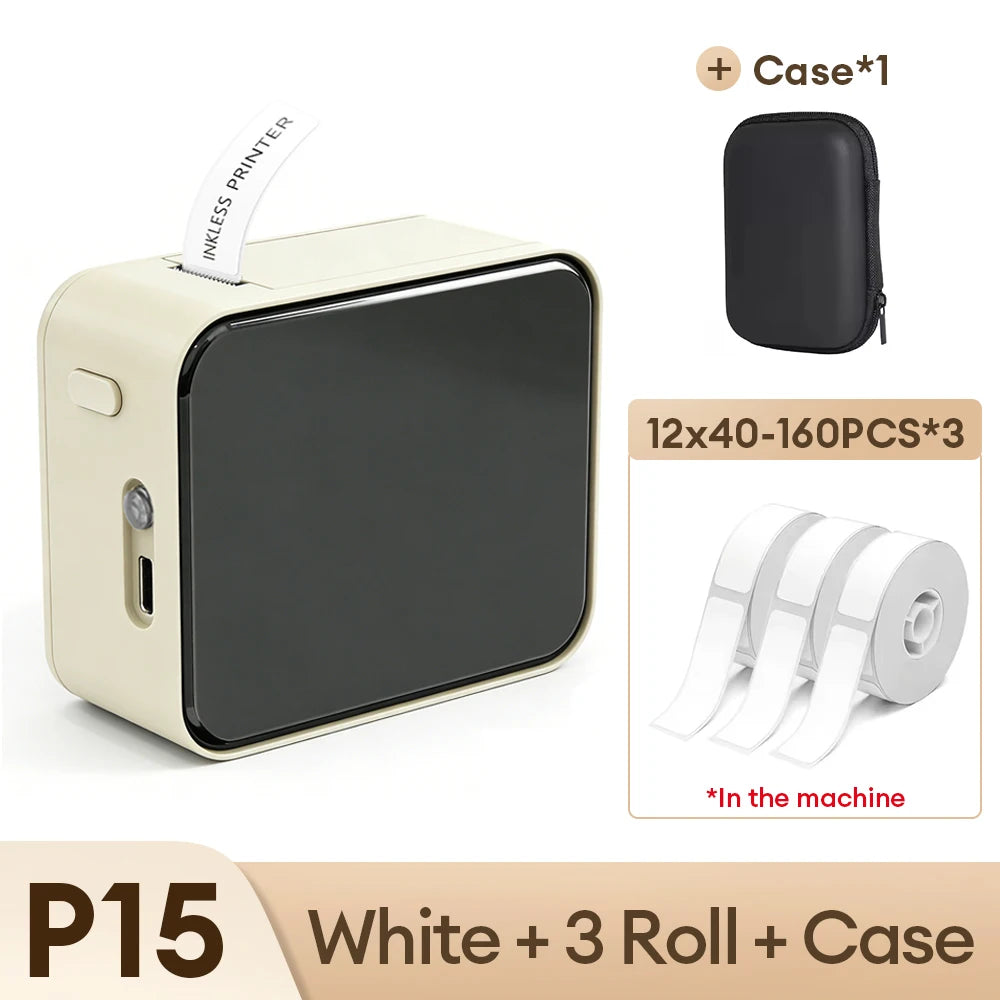 Marklife P15 Thermal Label Printer Mini Handheld Bluetooth Wireless Labeling Machine With Adhesive Label For Price Tags Noink
