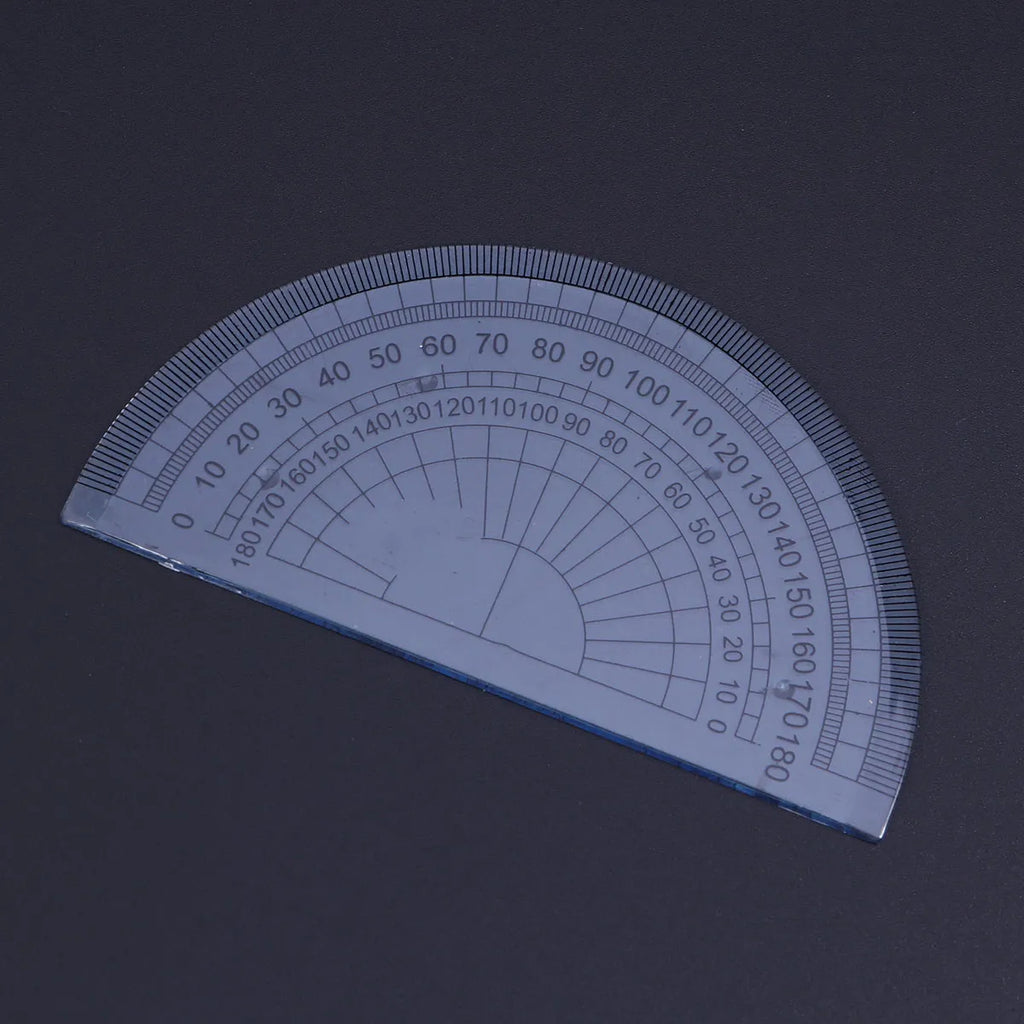 50Pcs Geometry Measuring Protractor Clear Plastic 10Cm 4Inch 180 Degree Ruler for Math Drawing Students School Office Education