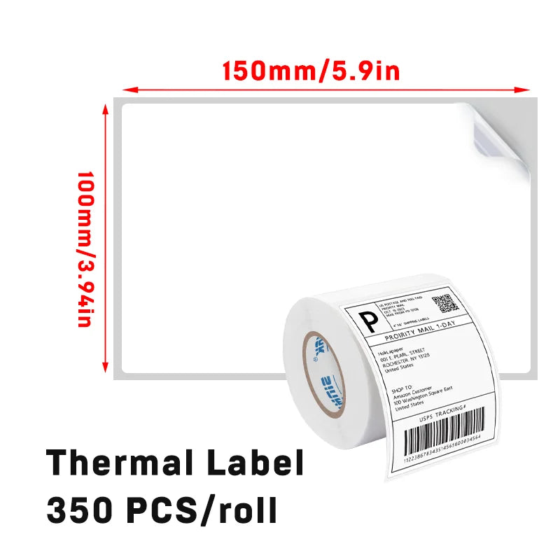 4"x6" Thermal Label Paper 100x150mm 350 Sheets/Roll Adhesive Stickers For Shipping Label Printer DHL UPS Express Barcode
