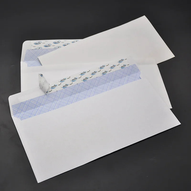White Self Adhesive Window Envelopes Security Pattern Double Sided Tape Sealing Blank Western Style Business Card Mailing Bags