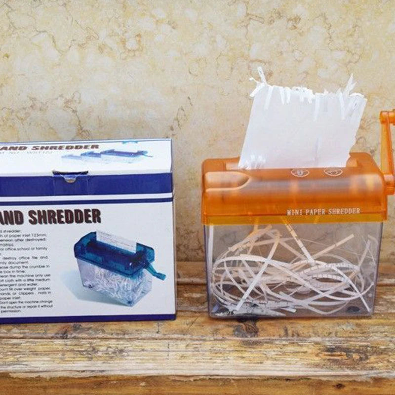 Paper Shredder Documents Paper Cutting Tool A6 Paper Mini Hand Crank Shredder Portable For Receipts Bills Portrait Home Office