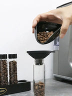 Coffee Beans Storage Container Glass Tube Bottle With Breathable Lid Wooden Display Rack Barista Accessories Coffeware Sets Gift