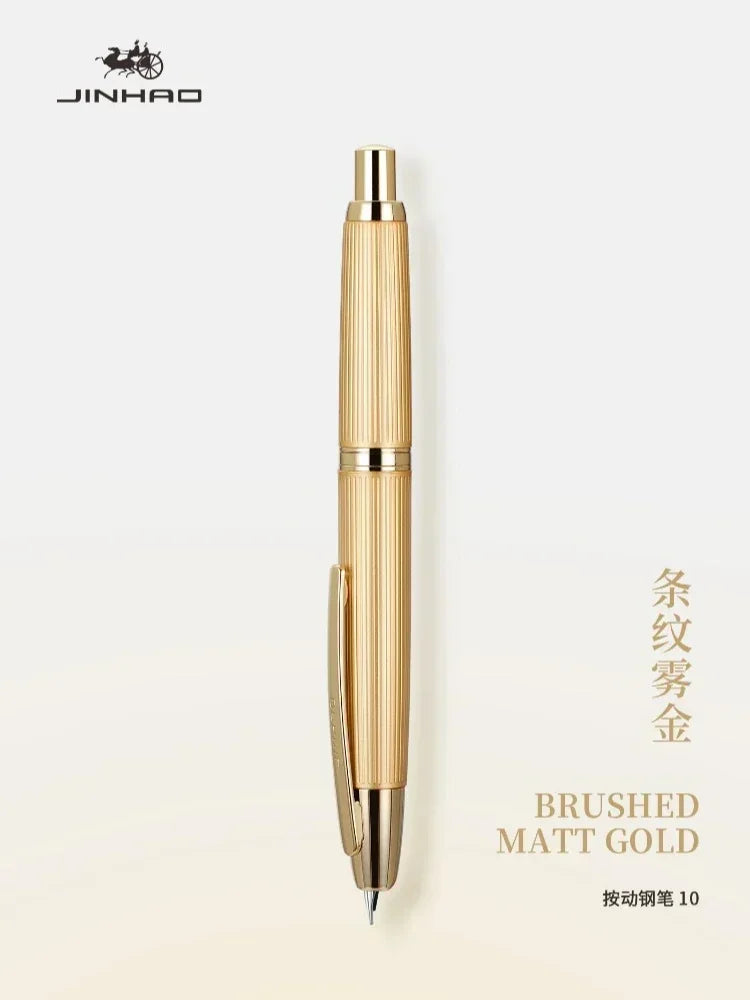 JINHAO 10 Press Fountain Pen Retractable EF/F Nib Metal With Clip Writing Ink Pen Converter School Supplies Stationery PK A1 A2