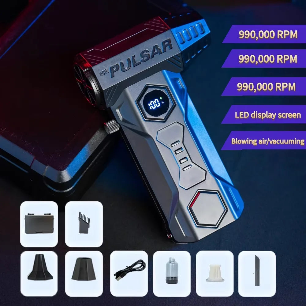 500000RPM Air Blower X11 Super Powerful Compressed Air Duster Electricity Consumption Display Air Vacuum Blower Jet Fan For Car