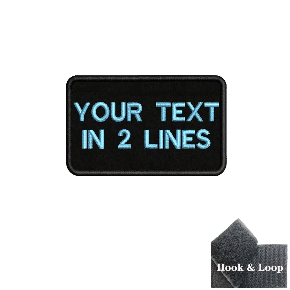 1PC 8cmx5cm Custom Personalized Name number Patch Stripes Badge tags chevrons Armband Iron On Or Hook Loop embroidered
