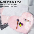 Pink Nail Art Soft Fur Foldable Hand Rest Pad Nail Art Photo Background Manicure Practice Cushion Mat Nail Equipment Tool