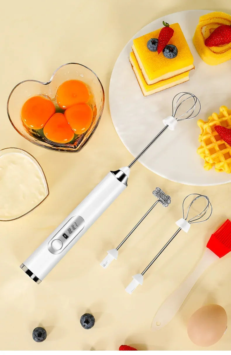 Egg Beater Handheld Electric Milk Frother Maker Drink Foamer Mixer Coffee Creamer Whisk Frothy Stirring Home Kitchen Gadgets