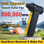 800,000RPM Air Blower Electric Turbo Violent Fan Brushless Motor High-Speed Turbo Fan USB Rechargeable Powerful Air Dust Blower