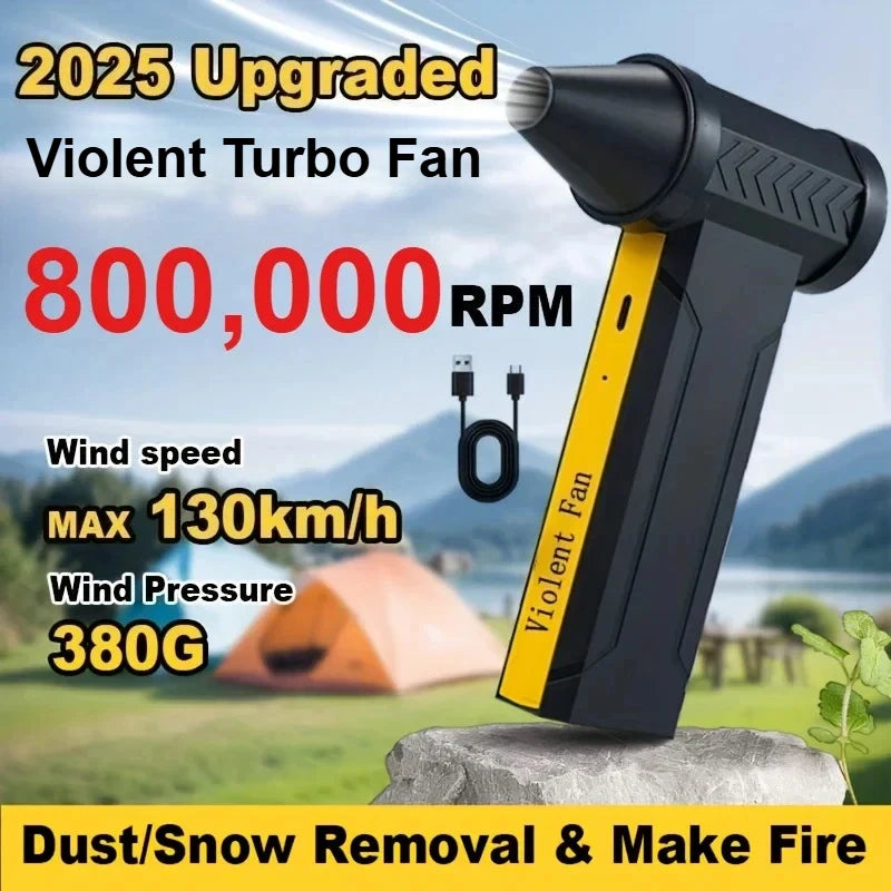 800,000RPM Air Blower Electric Turbo Violent Fan Brushless Motor High-Speed Turbo Fan USB Rechargeable Powerful Air Dust Blower