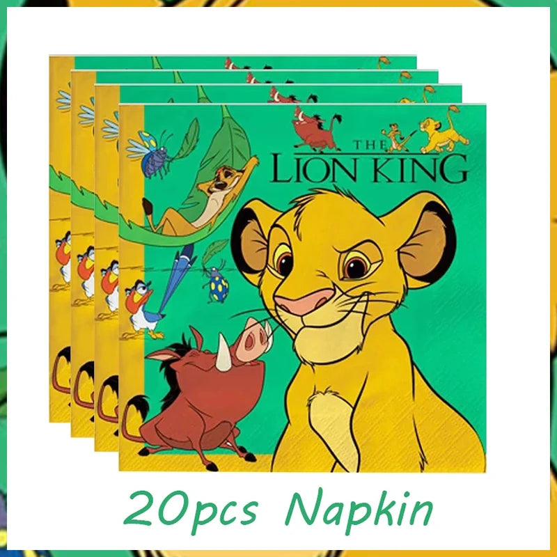 Lion King Birthday Party Decoration Lion Disposable Dinnerware Tablecloth Cup Plate 3D Balloon for Kids Baby Shower Supplies