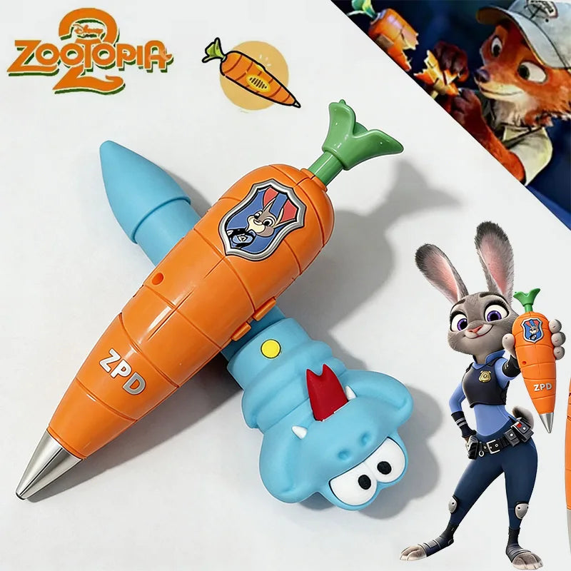  Disney Zootopia Trendy Judy Carrot-Shaped 2-in-1 Voice Recorder Pen& Gary Pen Snake Writing  Serum Pen Peripherl New Year Gift