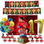 Football Player Theme Party Decoration Soccer Cr&7 Superstar Party Supplies Plate Cup Balloon Banner Paper Backdrop Party Gift