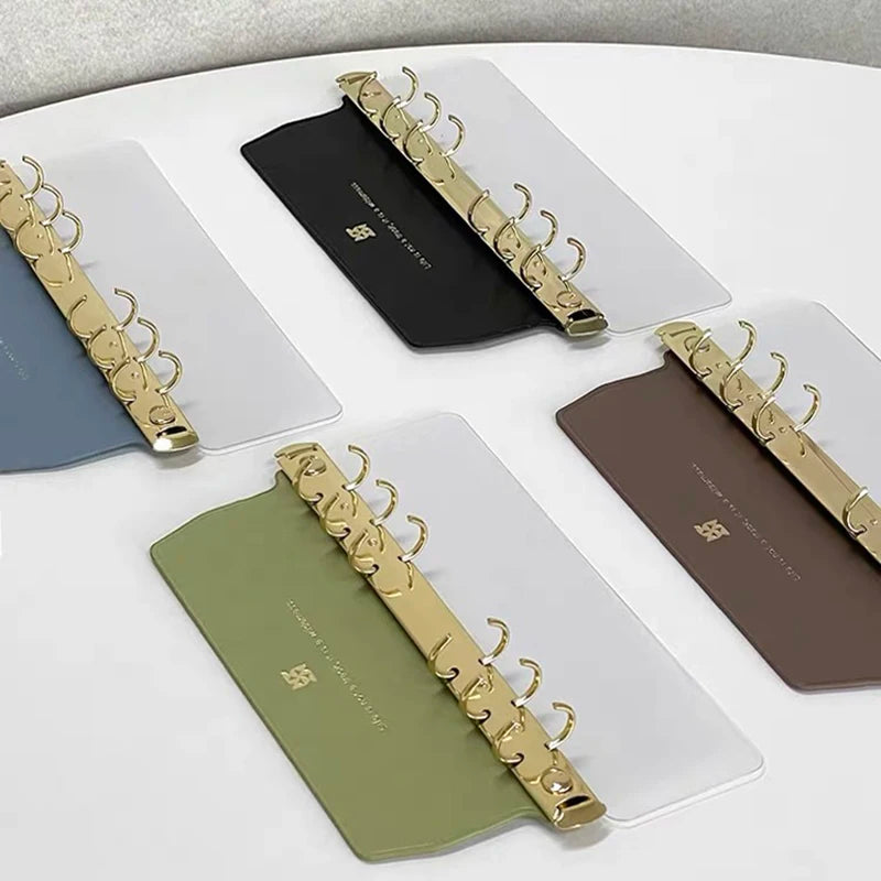 A5 A6 A7 A8 Ring Binder Buckle Metal Binder 6 Holes Clip File Folder Shell Notebook Side Insertion Loose Leaf Book Board Planner