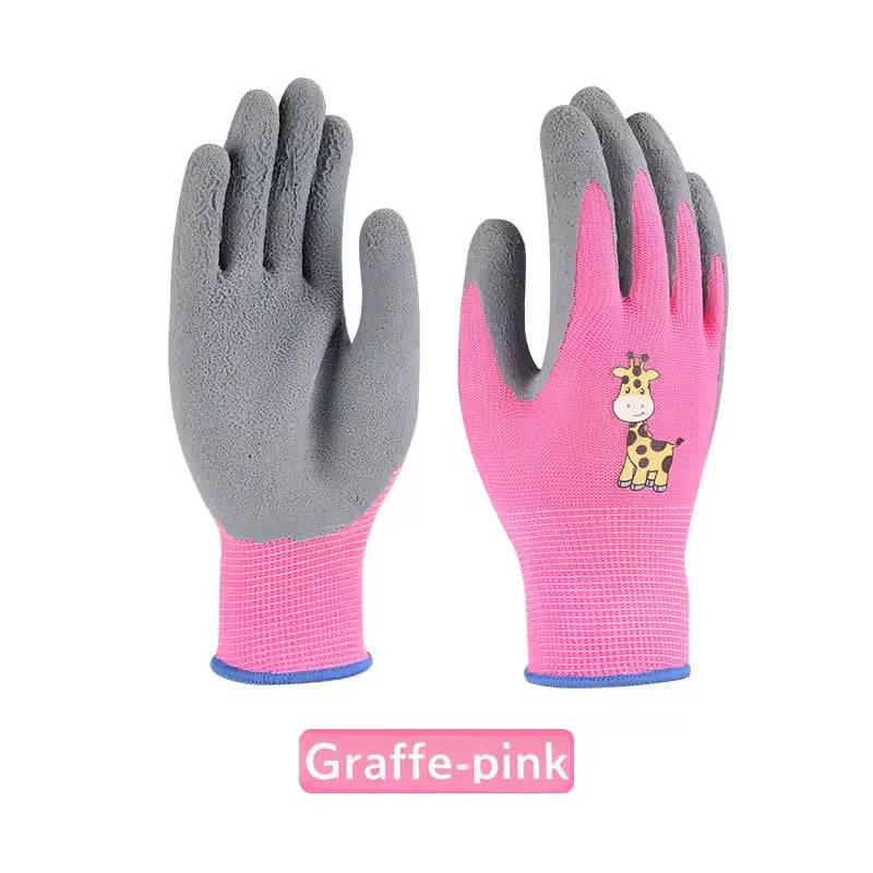 Kids Safety Protection Gloves Durable Waterproof Work Garden Non-Slip,Children Latex Gloves,Puncture-resistant,Kitchen