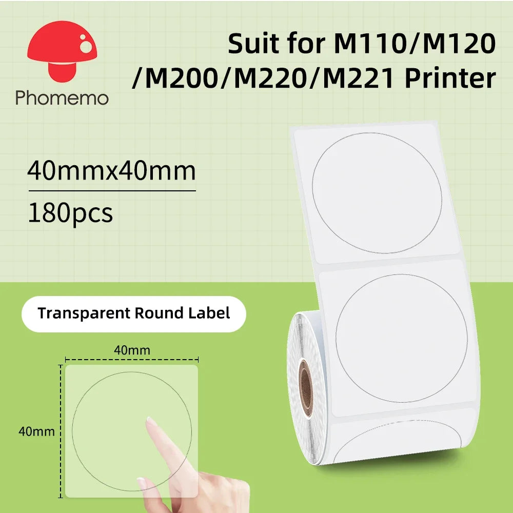 Phomemo Label For M110/M220/M221 Mini Printer Portable Thermal Label Stickers Self-Adhesive Waterproof Label Maker Sticker New
