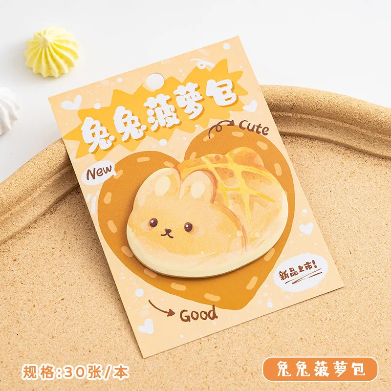 Creative Bread Sticky Notes Cute Cartoon Memo Pad Unique Design Note Paper Kawaii  Dessert Cuisine DIY
