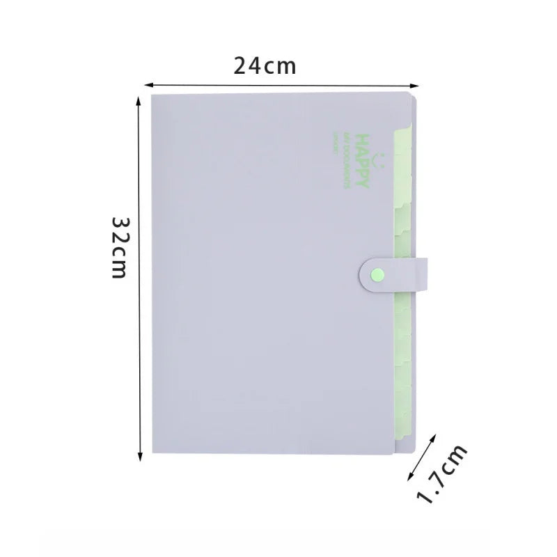 A4 Organ Folder 5 Layers Macaron Colors File Manager Storage Simple Folder for Student School and Office Stationery Supplies