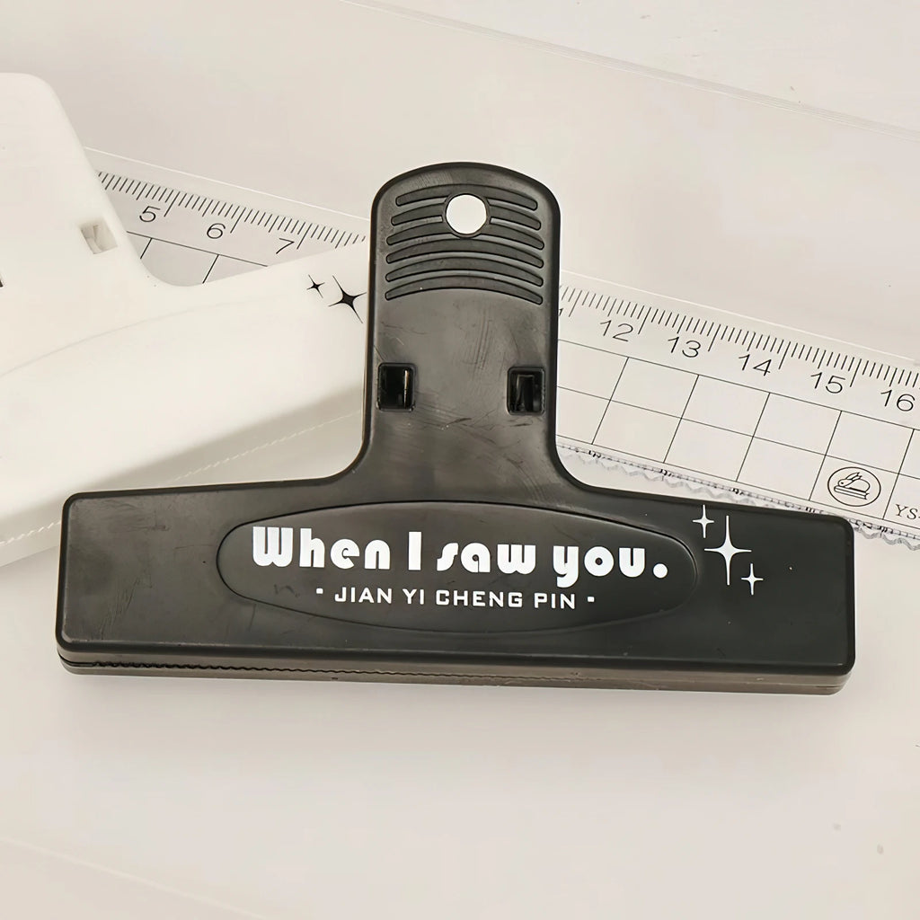 1pcs When I Saw You White Paper Clip Large Binder Clips Diary Page Marker Office School Binding Tools Bag Accessories A7871