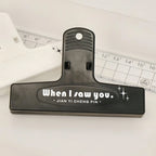 1pcs When I Saw You White Paper Clip Large Binder Clips Diary Page Marker Office School Binding Tools Bag Accessories A7871