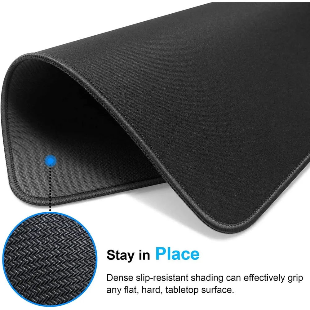 All Black Mouse Game Pad, Size 25x21cm, Non Sliding Rubber Mouse Base Pad, Textured Premium Mouse Pad