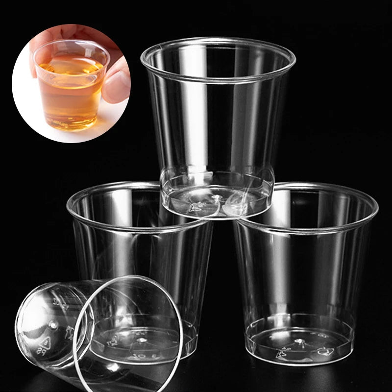 50pcs 30ml Mini Clear Plastic Disposable Party Shot Glasses Jelly Cups Tumblers Birthday Kitchen Accessories Gobelet Plastique