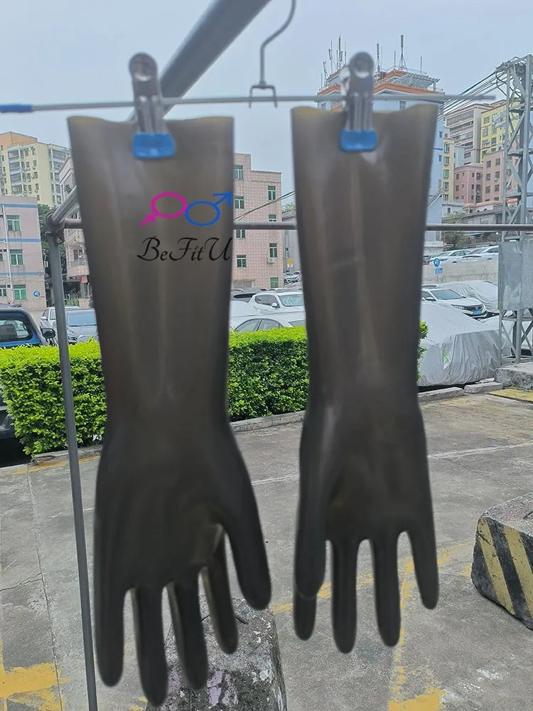 Chlorinate Latex Gloves Short Mittens Seamless Five-Finger Design New Chlorination 3D Version for Enhanced Protection
