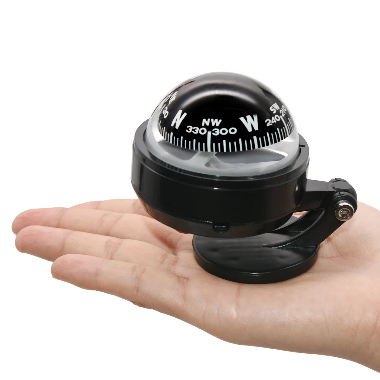 For Boat Yacht Car Waterproof Navigation Compass With Electronic LED Light White/Black Marine Sea Pivoting Marine Compass