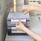 1PCS Acrylic Transparent Desktop Paper Storage Box A4 File Document Exam Paper Organizer Household Dust Proof Card Holder Case