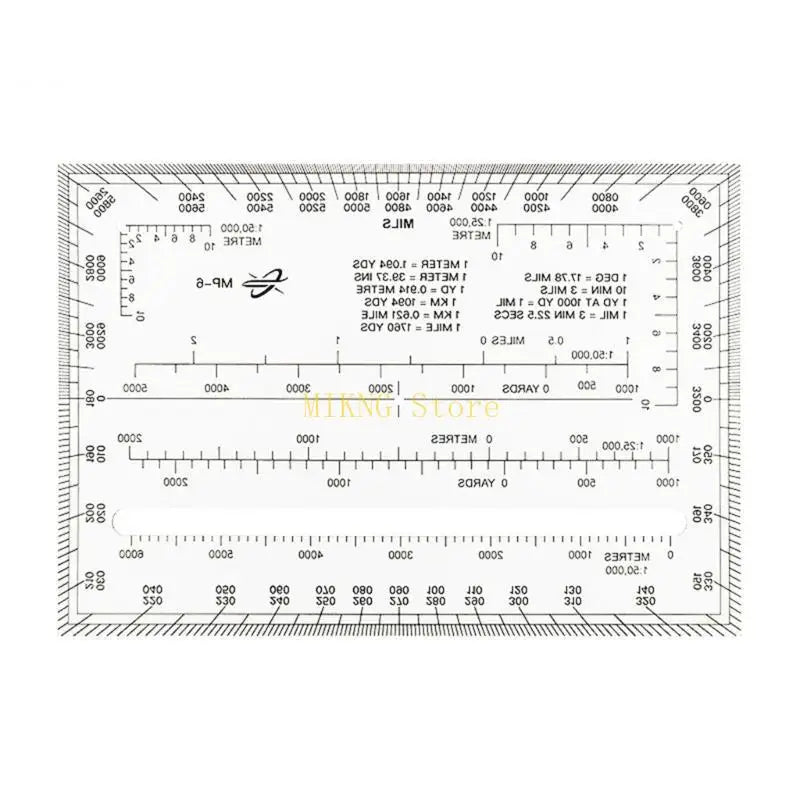 Flexible Map Scale Protractor Clear Coordinate Scale Map 1:25000 Best Sale