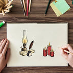 Vintage Lights Silicone Clear Stamp Candles and Street Lamp Transparent Silicone Stamp Light Bulbs Rubber Stamp for Scrapbook