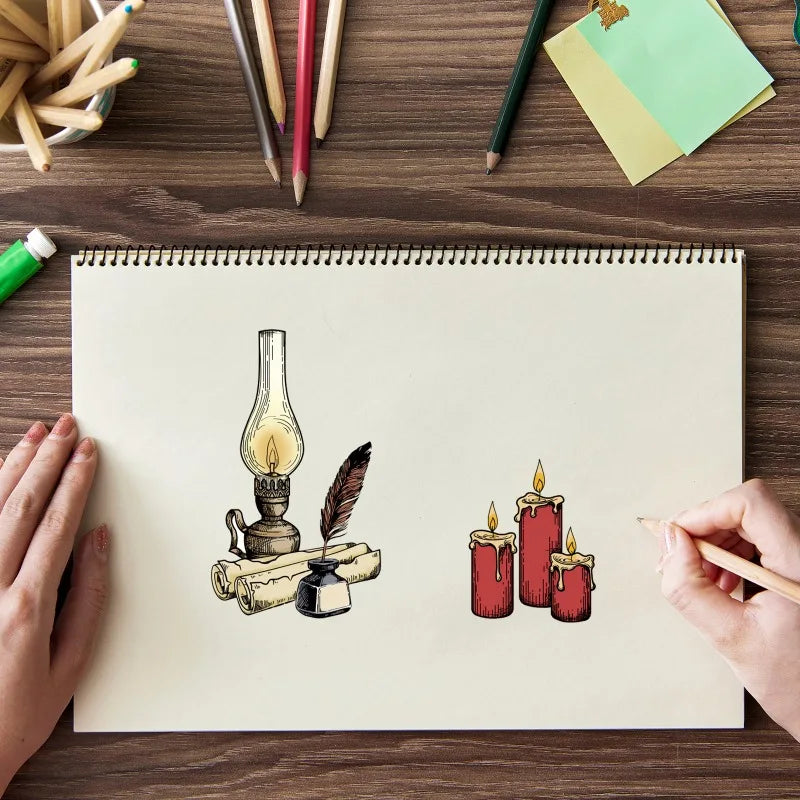 Vintage Lights Silicone Clear Stamp Candles and Street Lamp Transparent Silicone Stamp Light Bulbs Rubber Stamp for Scrapbook