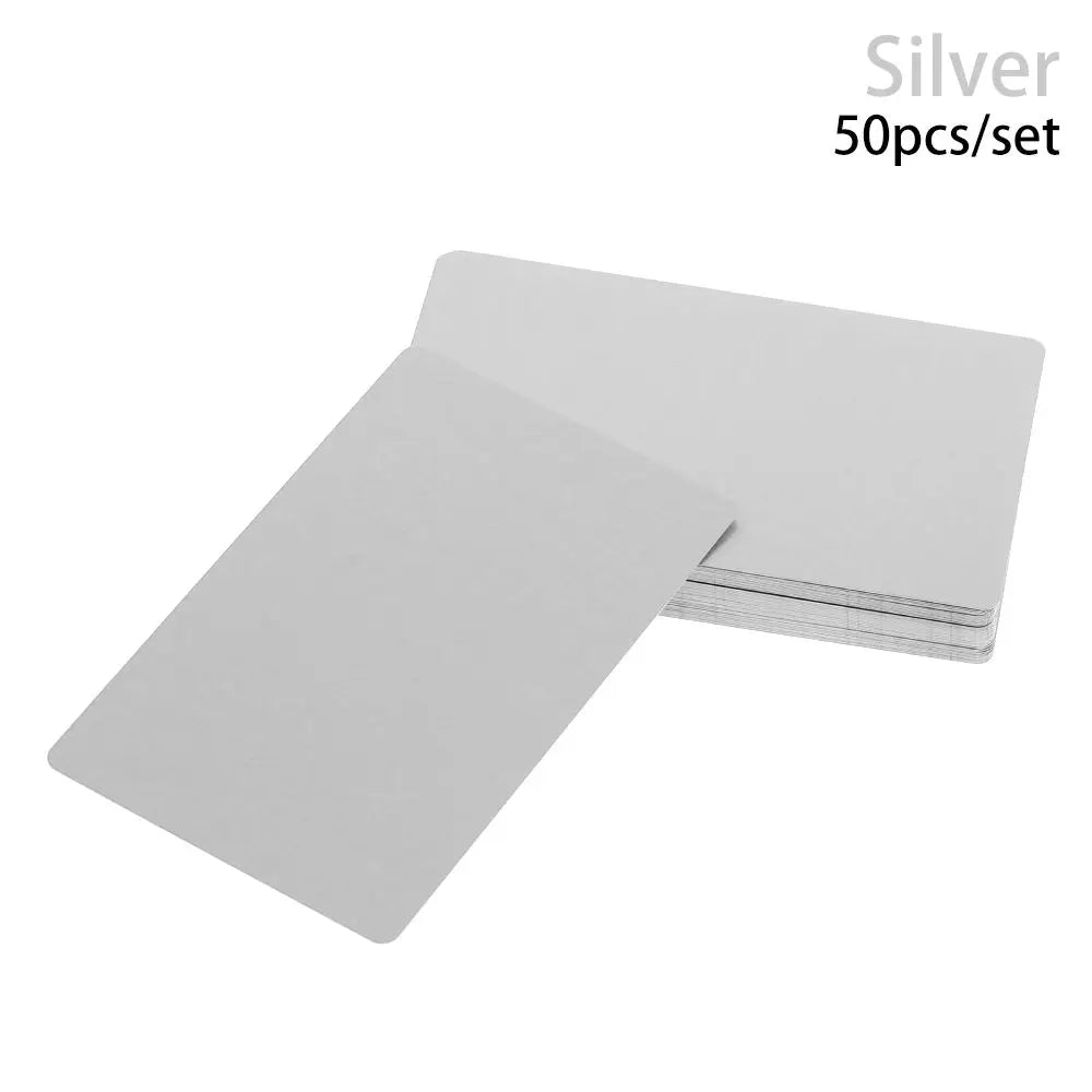 50 Pcs/Set Portable Laser Engraving Aluminum Metal Carte Business Card Blank Name Cards