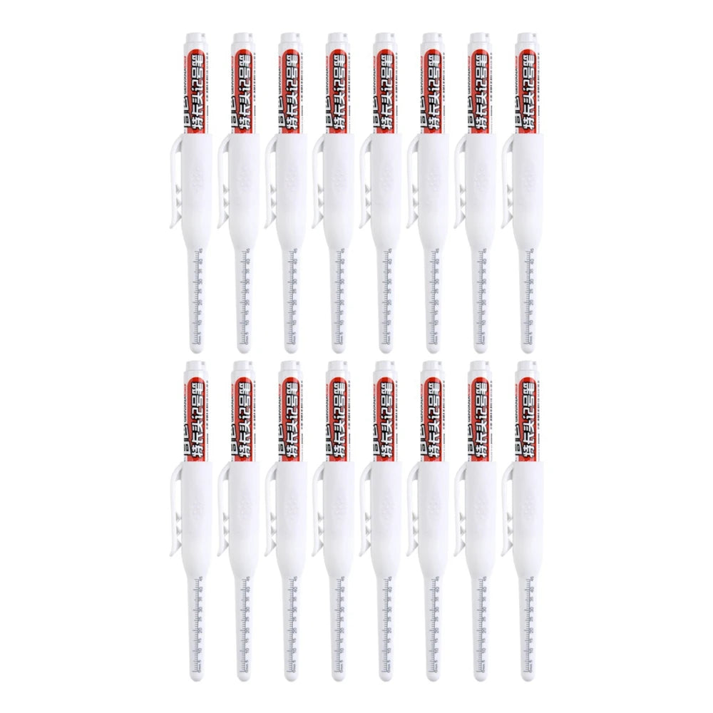 4-40Pcs White/Black/Blue/Red 45mm Deep Hole Marker Pens Long Nib Head Carpenter Pen Waterproof for Measuring Woodworking Office