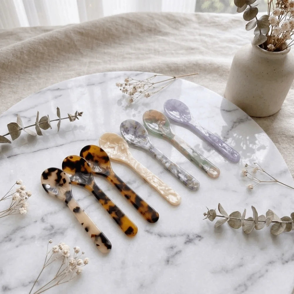 Kitchen Tableware Acetic Acid Dessert Spoon INS Colorful Ice Cream Spoon Lovely Decorative Teaspoon ornament