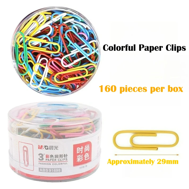 M&G Paper Clips - Silver Barrel & Cute Colorful Styles Office Supplies Small Size Ideal As Bookmarks for Organizing Papers