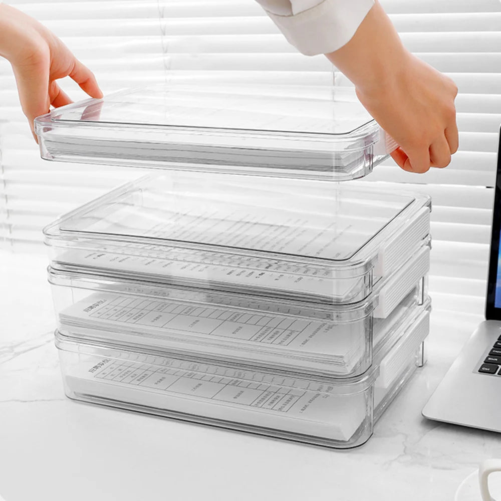 Document Storage Box,Desktop Documents, A4 Data Sorting Box, Household Registration Book, File Bag, Dustproof And Moisture-Proof