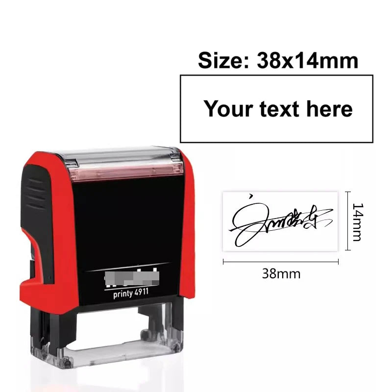 Customizable Self-Inking Rectangular Personalized Name Signature Laser Engraved Rubber Stamp