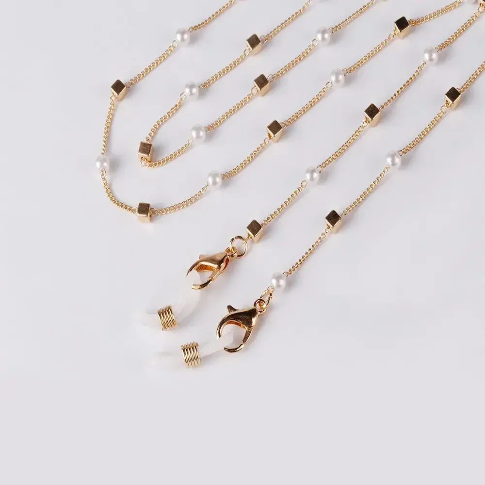 Fashion Pearl Sunglasses Chain Wearing Neck Holding Beaded Lanyard Cord Masks Sunglass Reading Glasses Chain Eyewear Accessories
