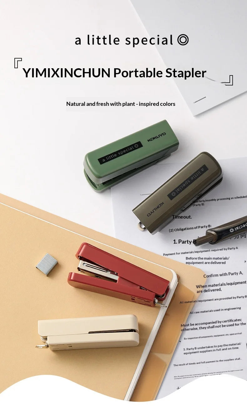 Kokuyo A Little Special 10#Needle Mini Stapler,Strong&Easy Lightforce Effortless Stapling Tool for School,Home,Office,Exam,Files