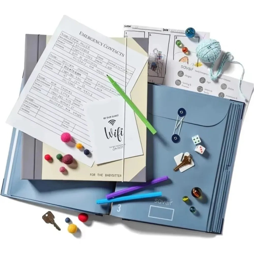 Portable In Case I Go Missing Binder Large Capacity Multiple Pockets Manila Pocket Folder File Storage Tools File Organizer