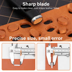 WUTA Pro Leather Oblong Punching Tools Belt Hole Puncher Flat Hollow Punches Strap Watch Band Heavy Duty Oval Hole DIY Craft