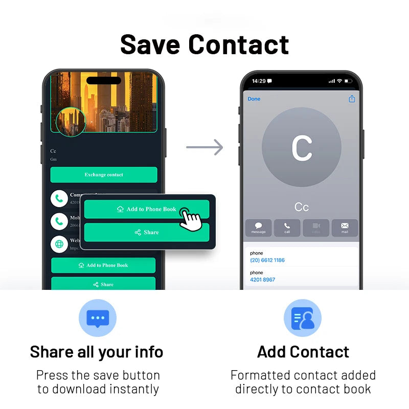Digital Business NFC Contactless Social Recognition Card NFC Business Card Fast Reading Ntag 215 NFC Card