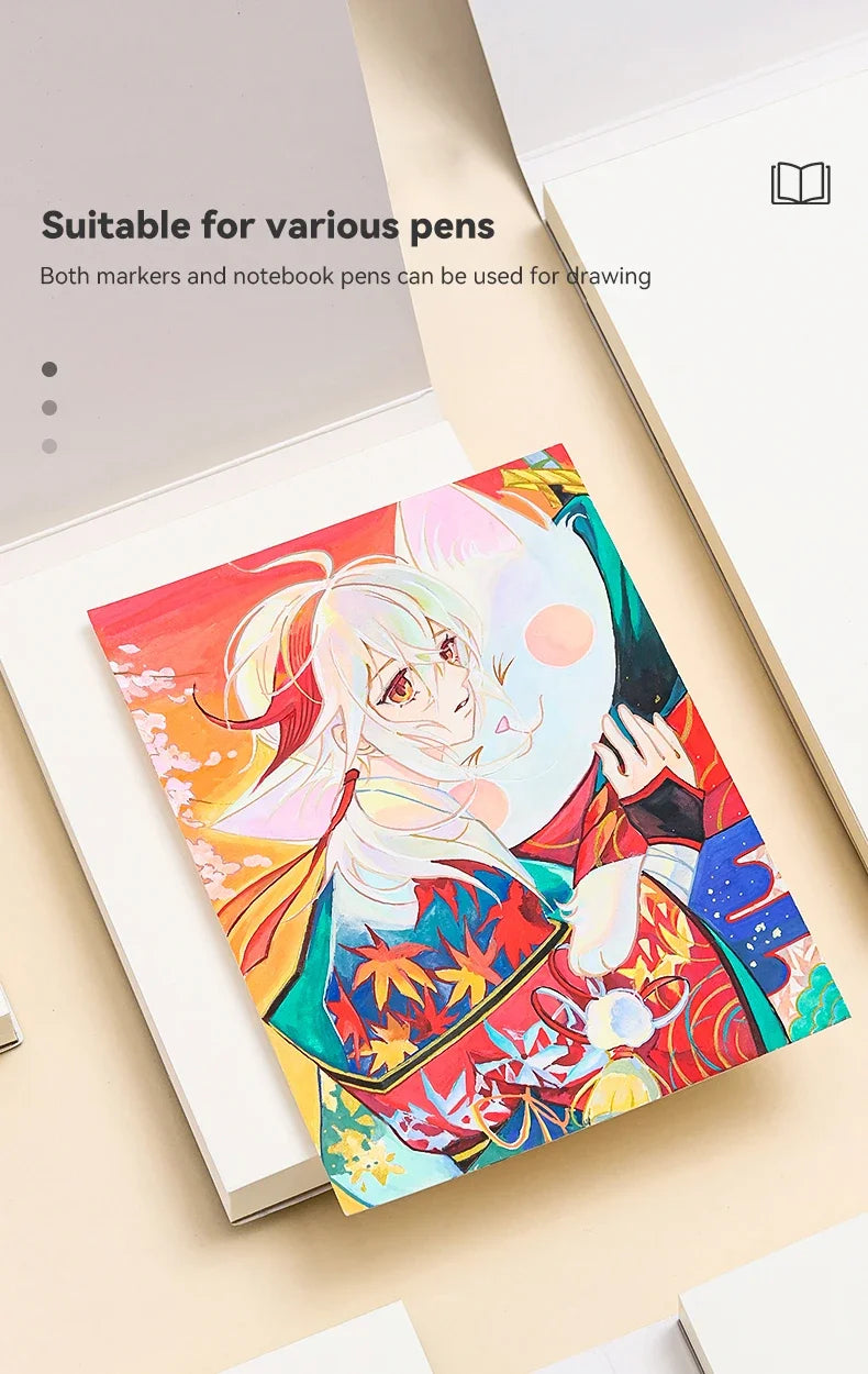 40sheet Tearable Drawing Notebook Sketchbook Handbook 250gsm Paper Mini Book for Watercolor Acrylic Marker Pen Gouache