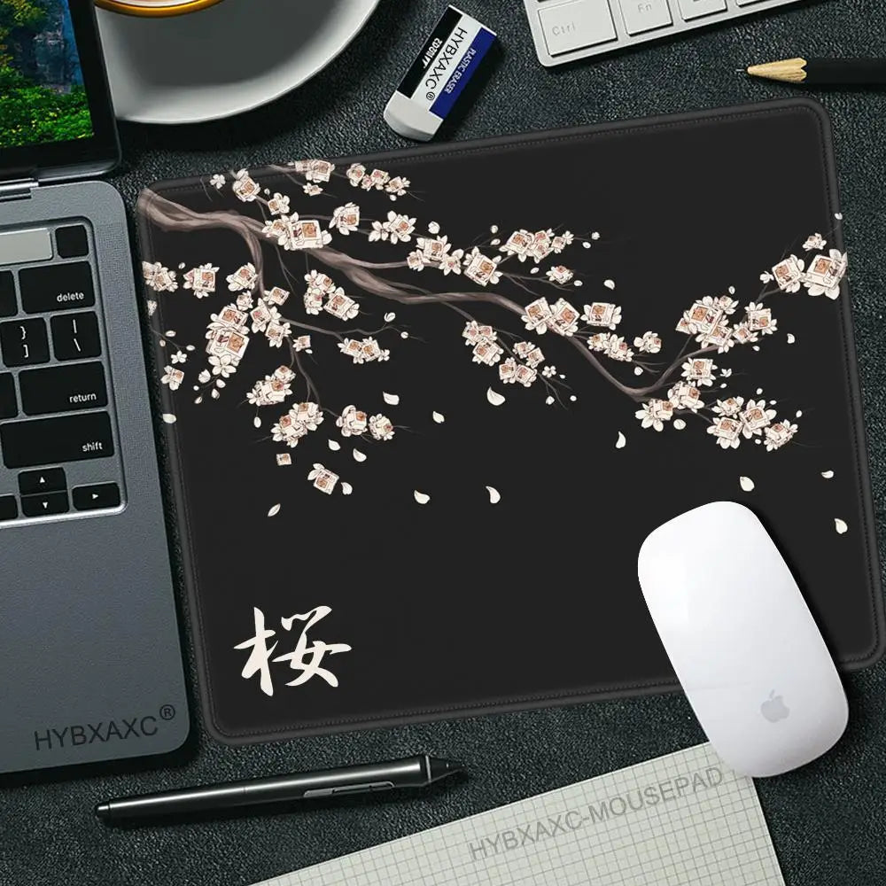 450x400 Japan Cherry Blossom Game Small Mousepad Computer Sakura Desk Mat Table Keyboard Pad Laptop Cushion Non-slip Deskpad