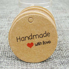 various paper gift hang tag 100pcs per lot thank you kraft gift packing tag handmade with love products price tag