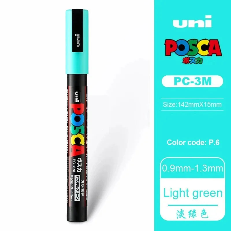 1pcs Japan UNI POSCA Markers PC-1M/3M/5M Acrylic Graffiti Pen Waterproof DIY Stackable Color Art Painting School Supplies